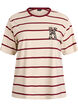 T-shirt with stripes and leopard detail, Beige, Packshot image number 0