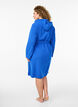 Morning robe with zipper and hood, Blue, Model image number 2