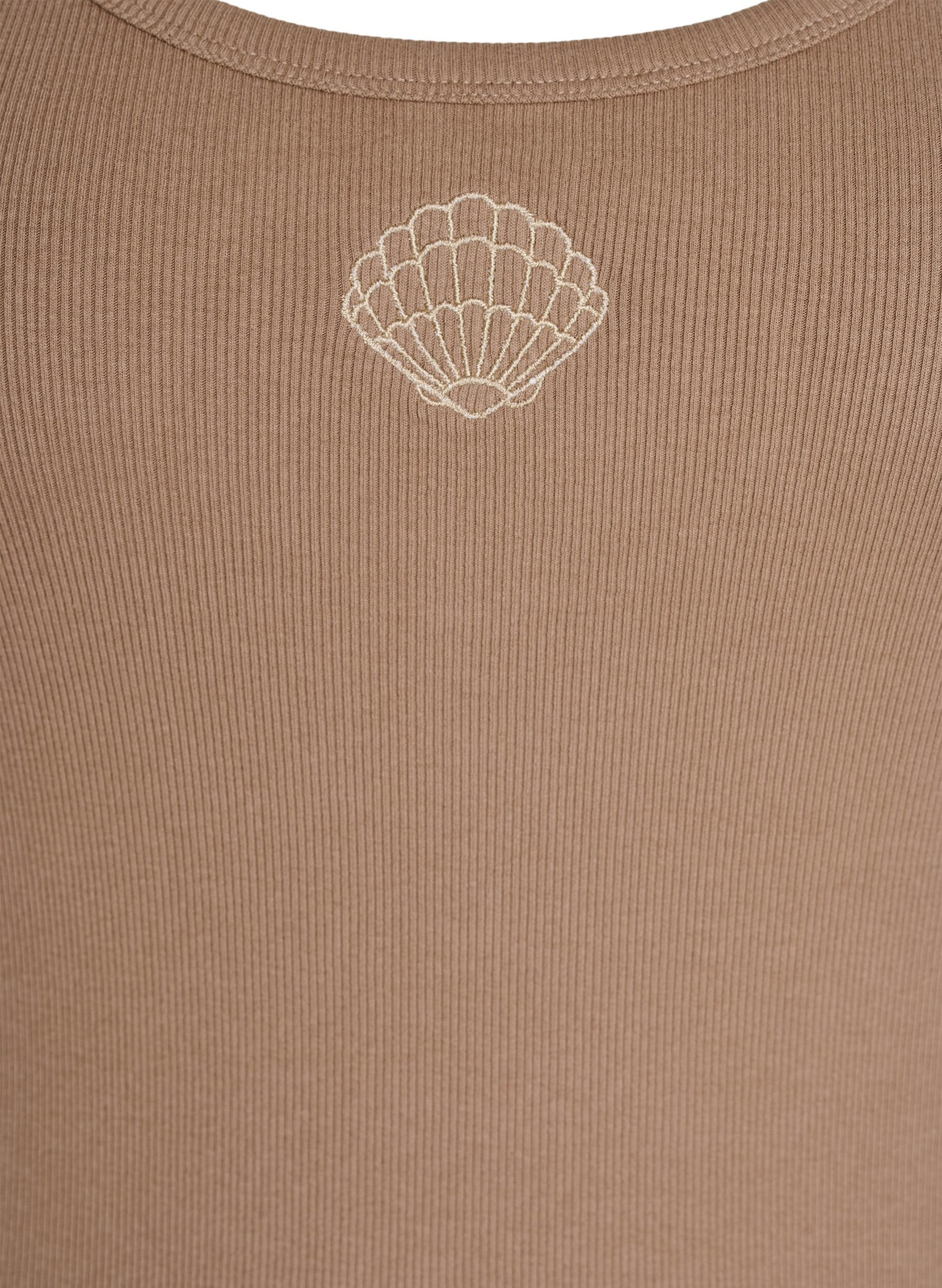 ZizzifashionFitted top with motif, Brown, Packshot image number 2