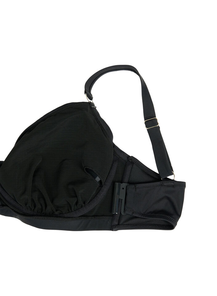 Underwire bikini bra with draping, Black, Packshot image number 3
