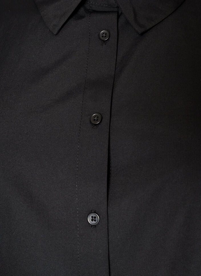 Loose shirt with a wide lace trim, Black, Packshot image number 2
