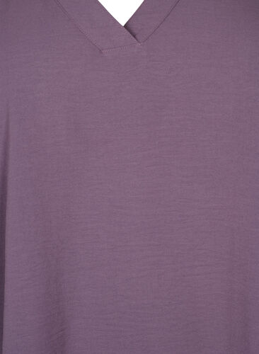 Short-sleeved blouse with an A-shape, Vintage Violet, Packshot image number 2