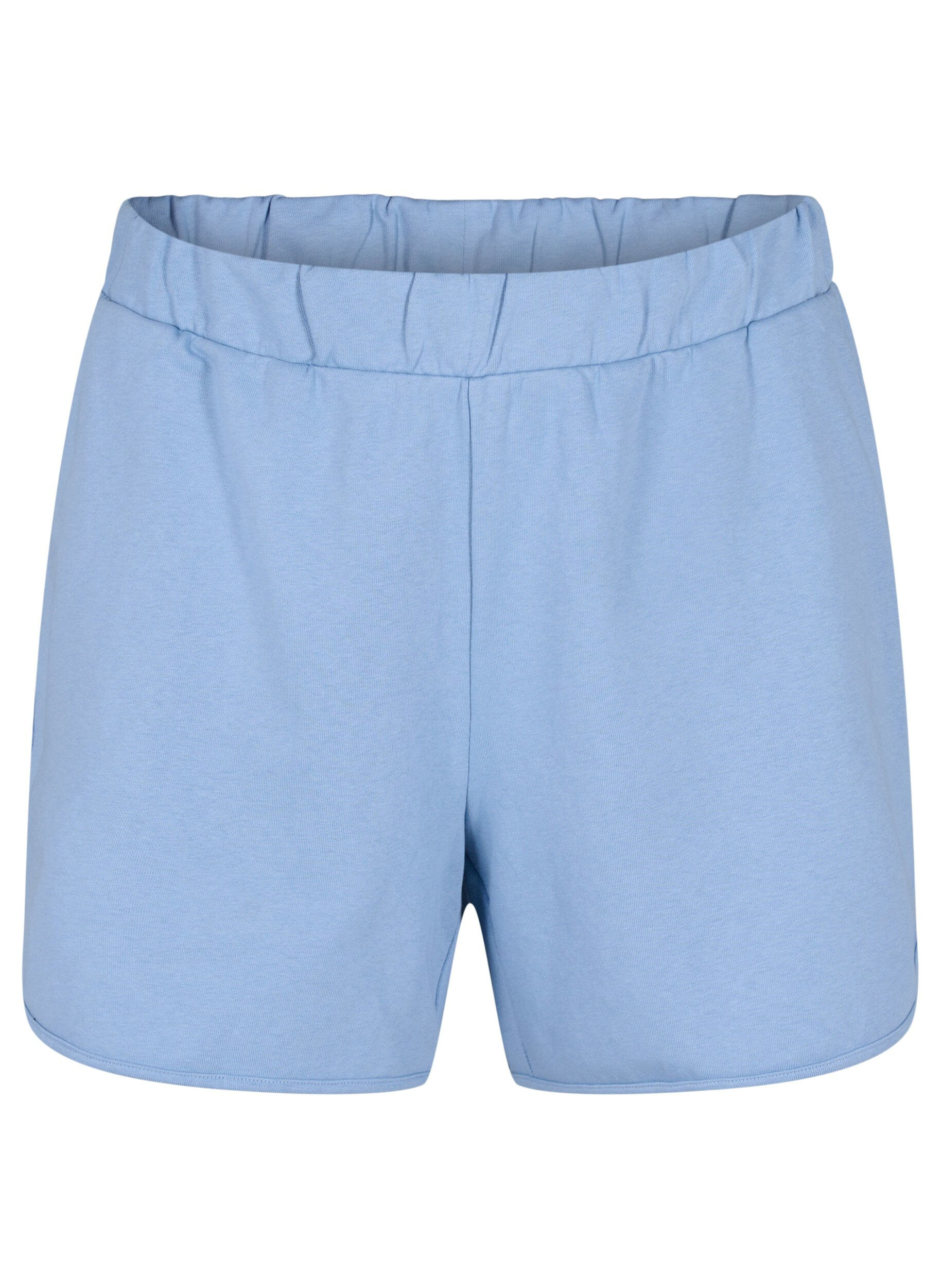 Zizzifashion Plain workout shorts with pockets, Faded Denim, Packshot image number 0
