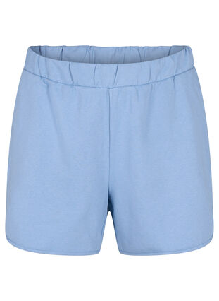 Plain workout shorts with pockets, Faded Denim, Packshot image number 0