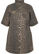Short-sleeved denim dress with leopard print, LEO AOP, Packshot image number 0