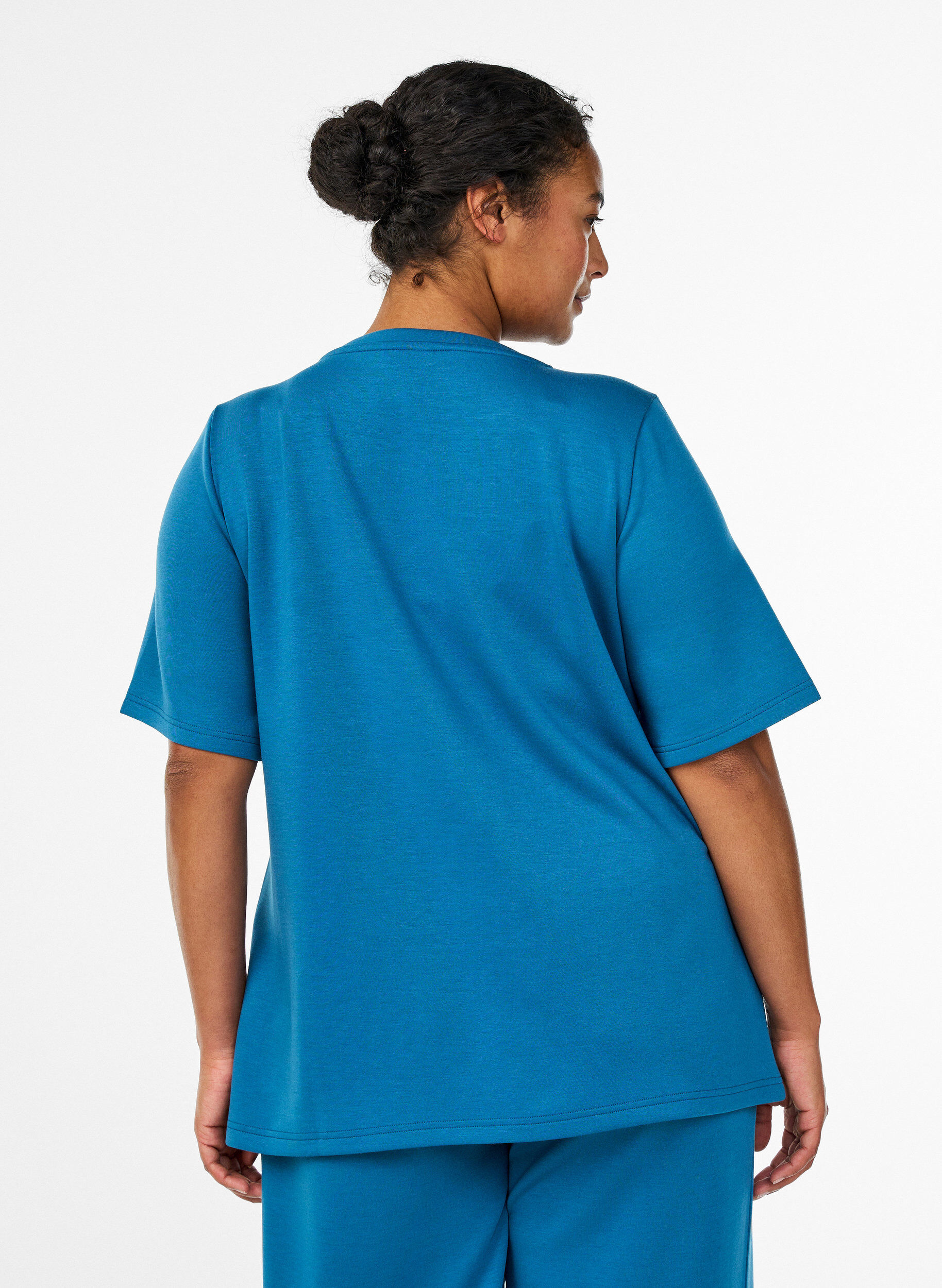 ZizzifashionT-shirt in modal mix, Petrol, Model image number 2
