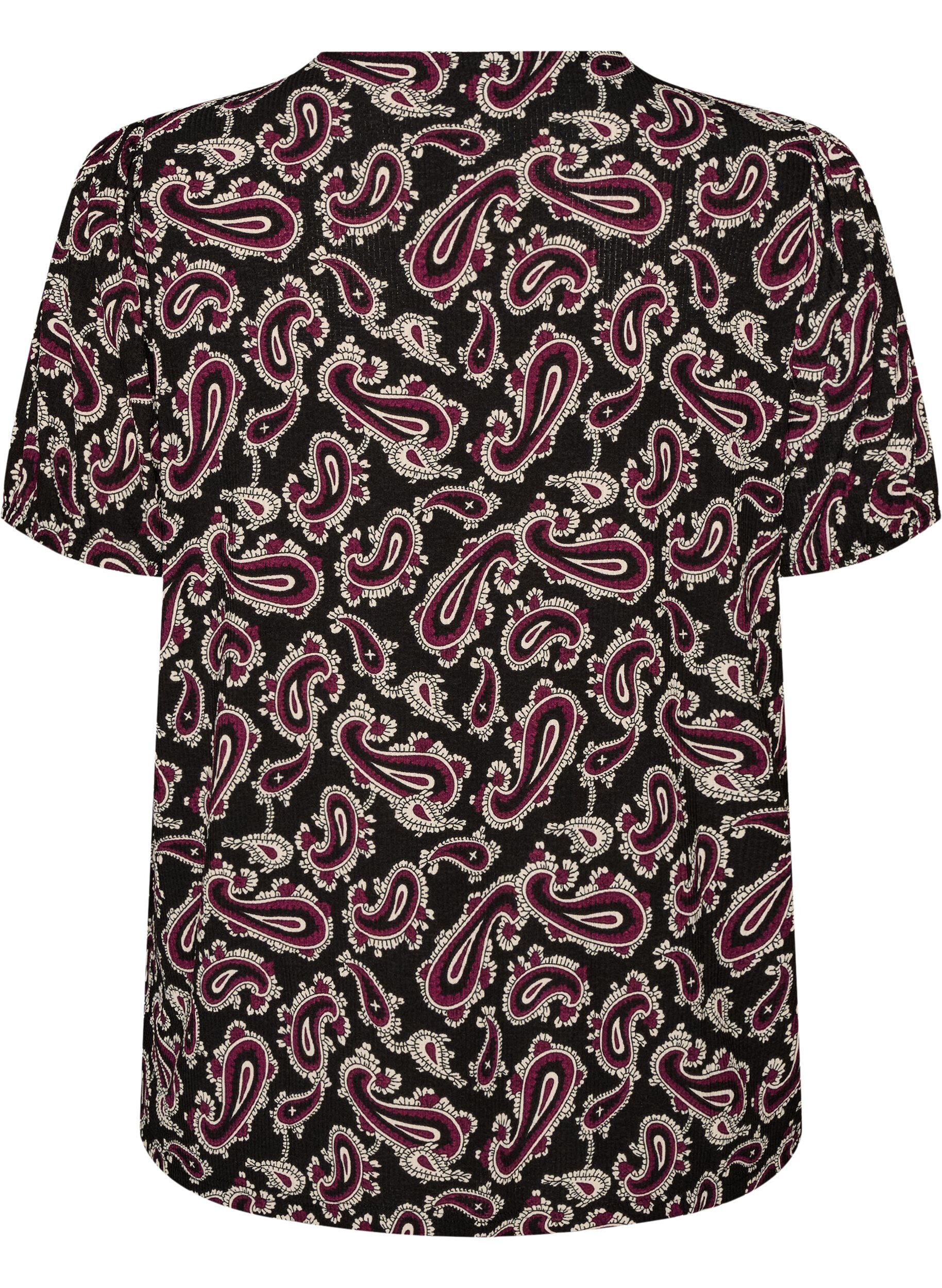 ZizzifashionBlouse with long sleeves and paisley print, Dark Bordeaux, Packshot image number 1