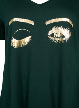 Organic cotton nightdress with V-neck (GOTS), Scarab W. Eyes, Packshot image number 2