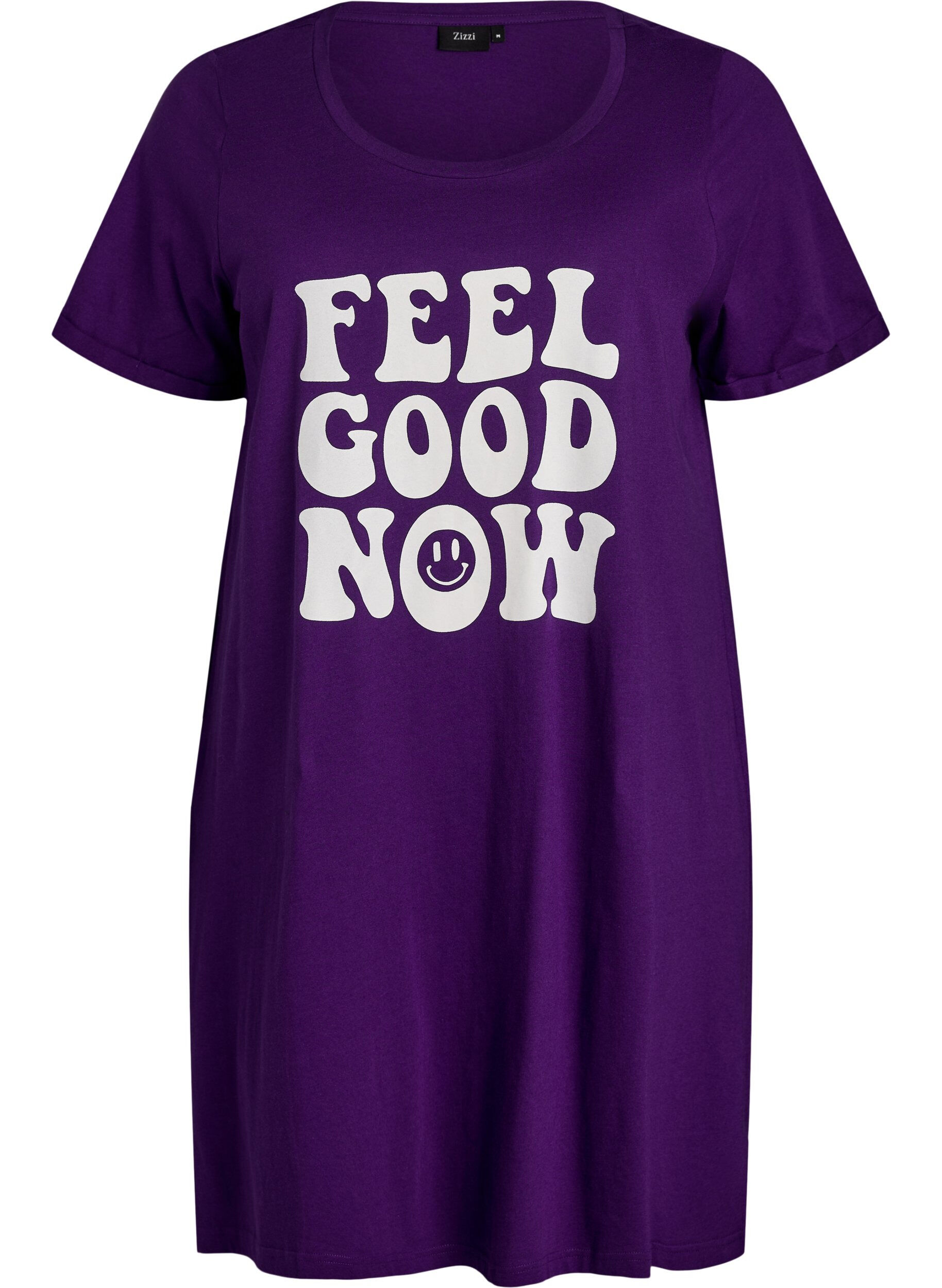 Zizzifashion Short-sleeved nightgown in organic cotton, Blue, Packshot image number 0