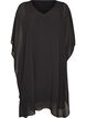 Short chiffon dress with V-neck, Black, Packshot image number 0