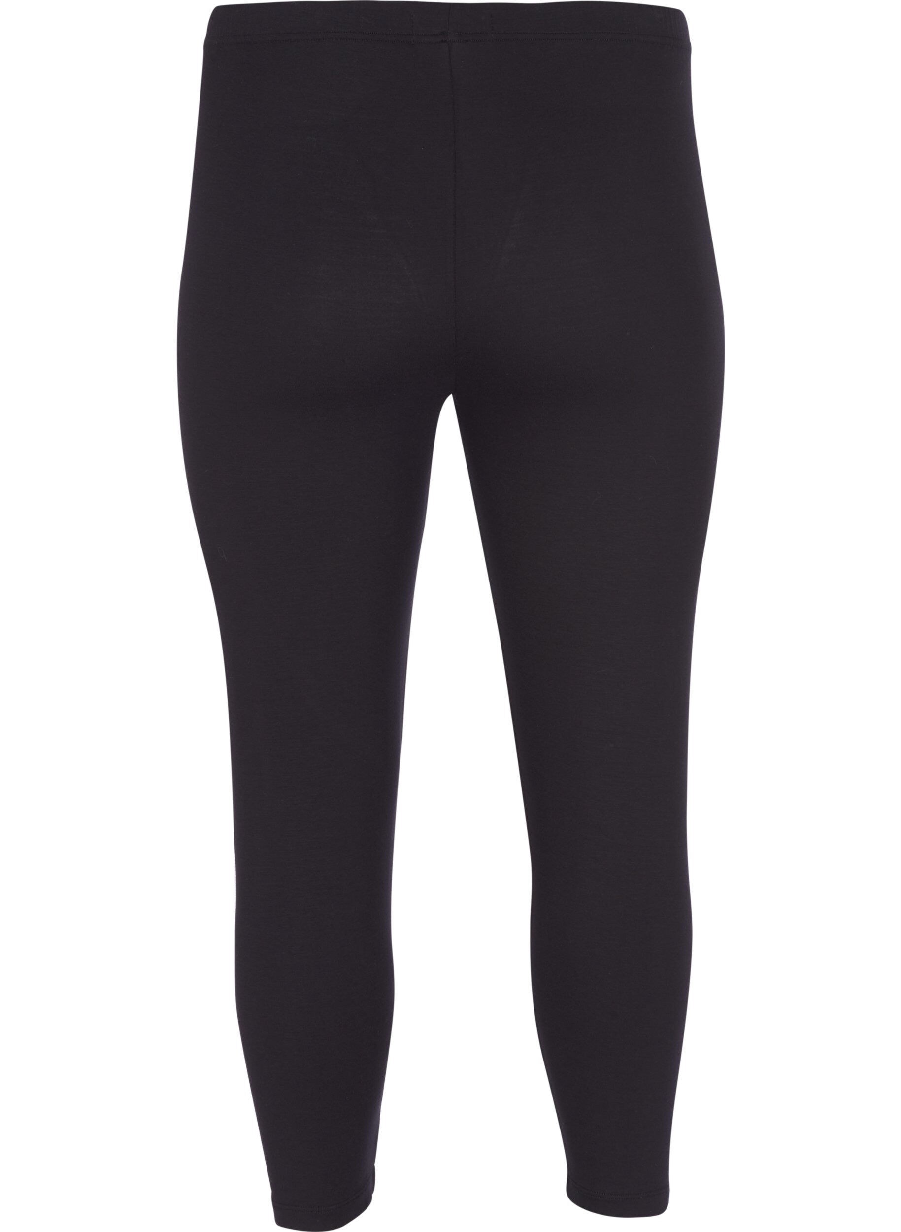 Zizzifashion Basic 3/4 leggings in viscose, Black, Packshot image number 1
