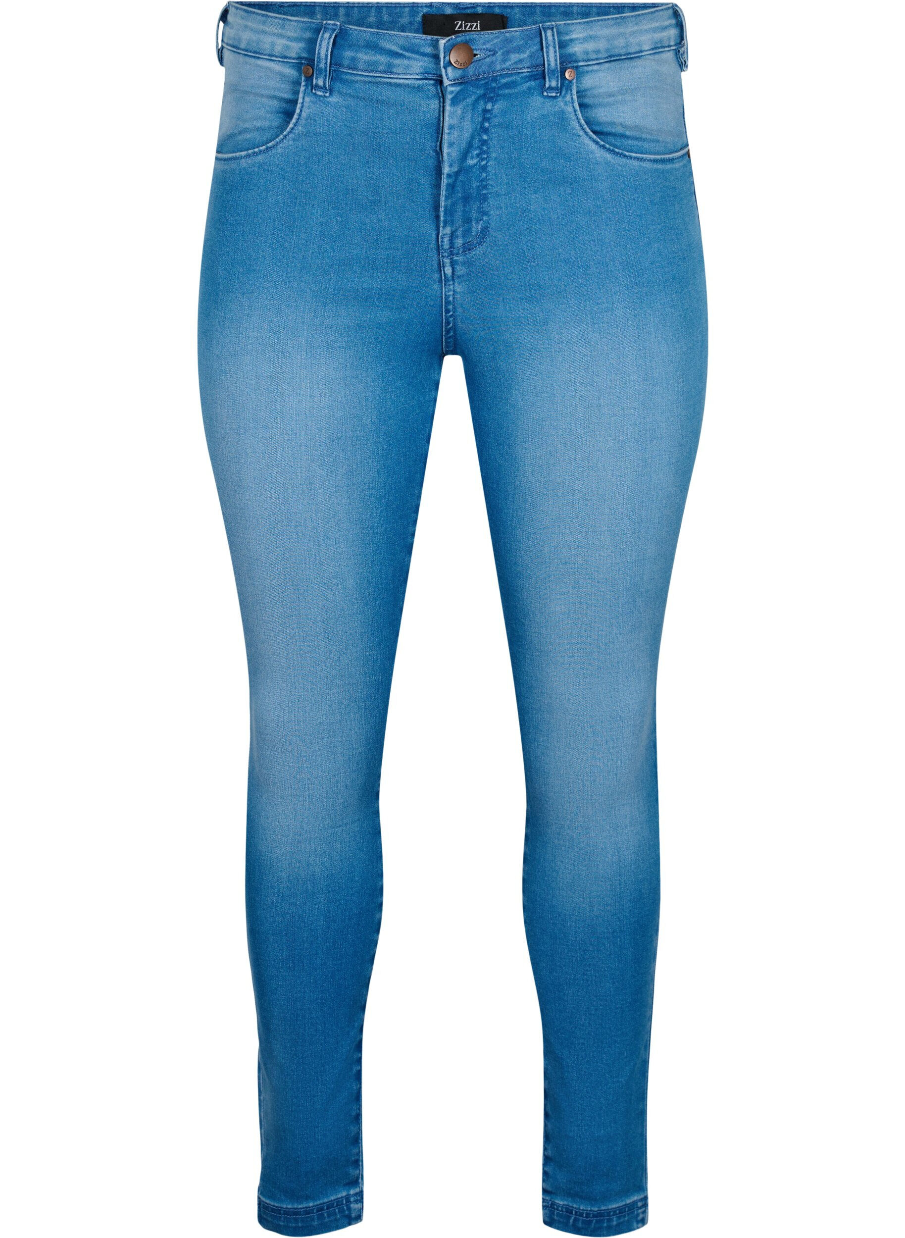 Zizzifashion Super slim Amy jeans with high waist, Light blue, Packshot image number 0