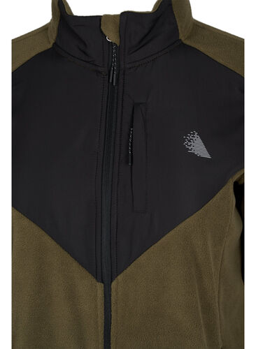 High-neck fleece jacket with pockets, Forest Night, Packshot image number 2