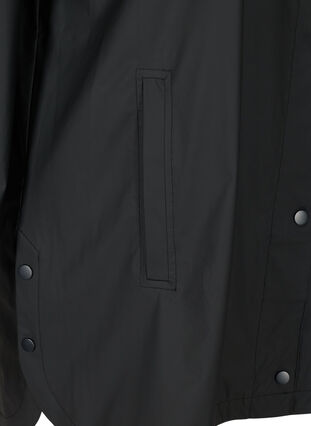 Rain coat with a hood and pockets, Black, Packshot image number 3