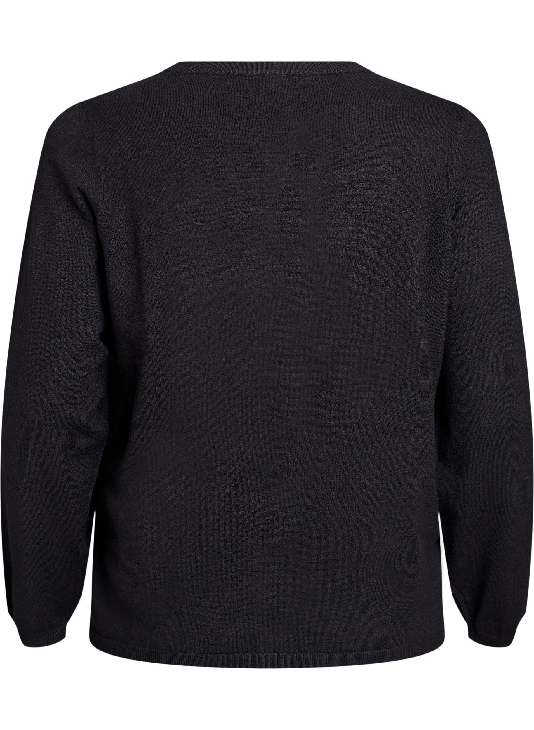 ZizzifashionCardigan with round buttons, Black, Packshot image number 1