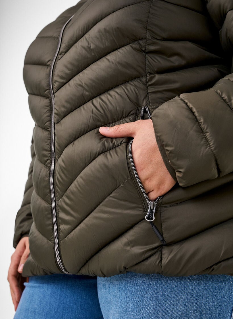 Lightweight jacket with hood, Green, Model image number 3