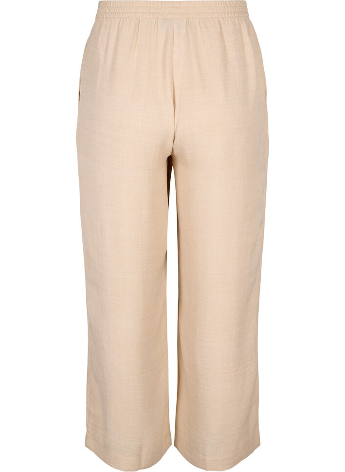 Loose trousers with elasticated waistband and pockets, Beige, Packshot image number 1