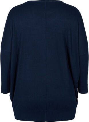 Knitted jumper with round neckline, Navy Blazer, Packshot image number 1