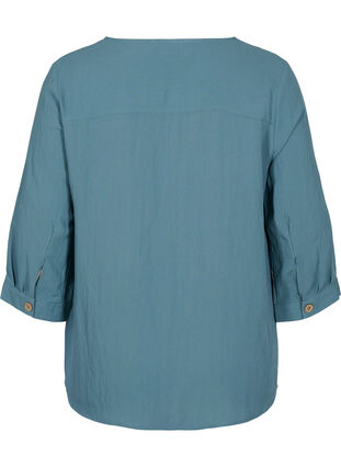 Viscose blouse with buttons and v-neck, Trooper, Packshot image number 1