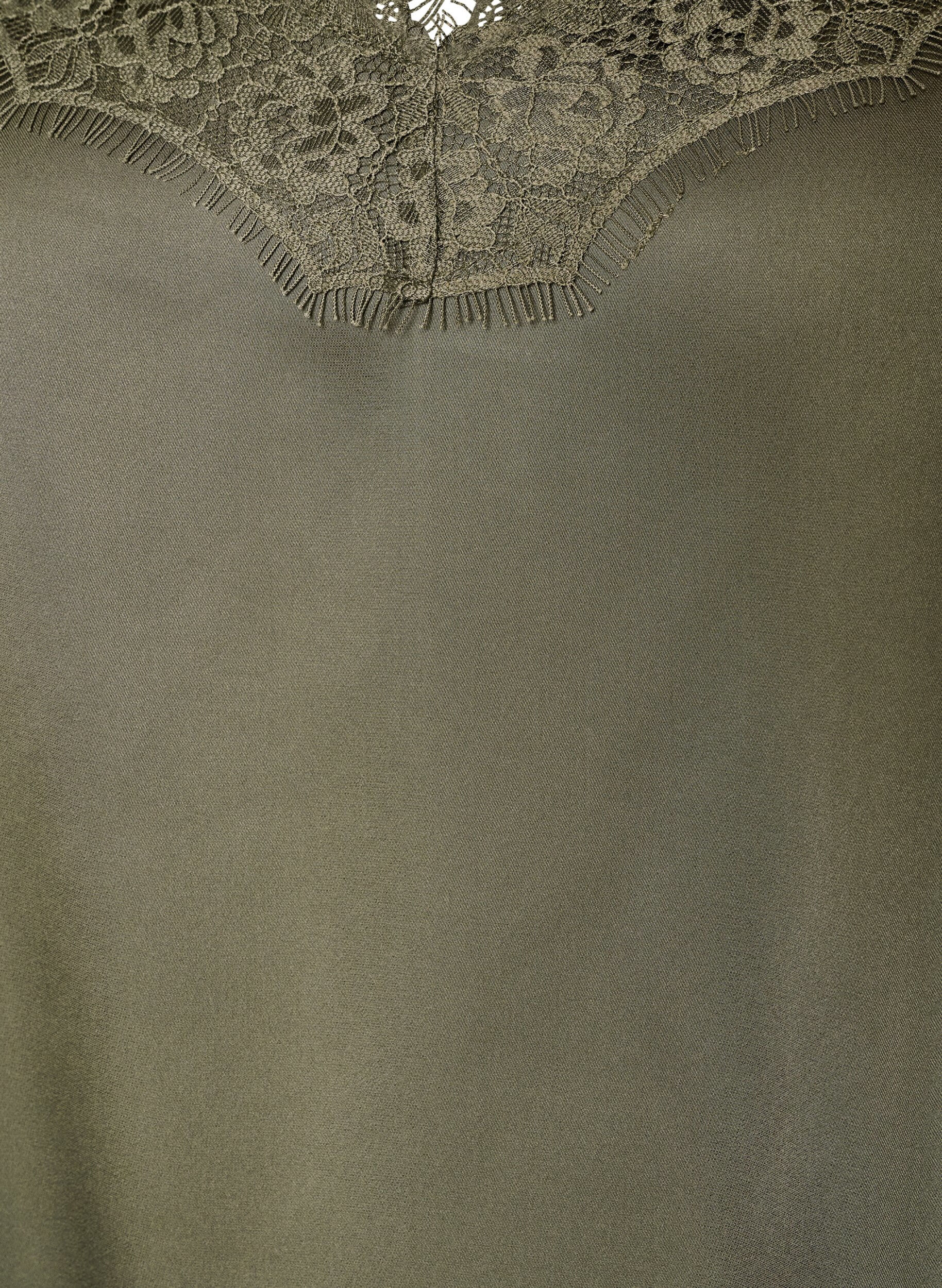 ZizzifashionStrappy top with lace and an asymmetrical hem, Green, Packshot image number 2