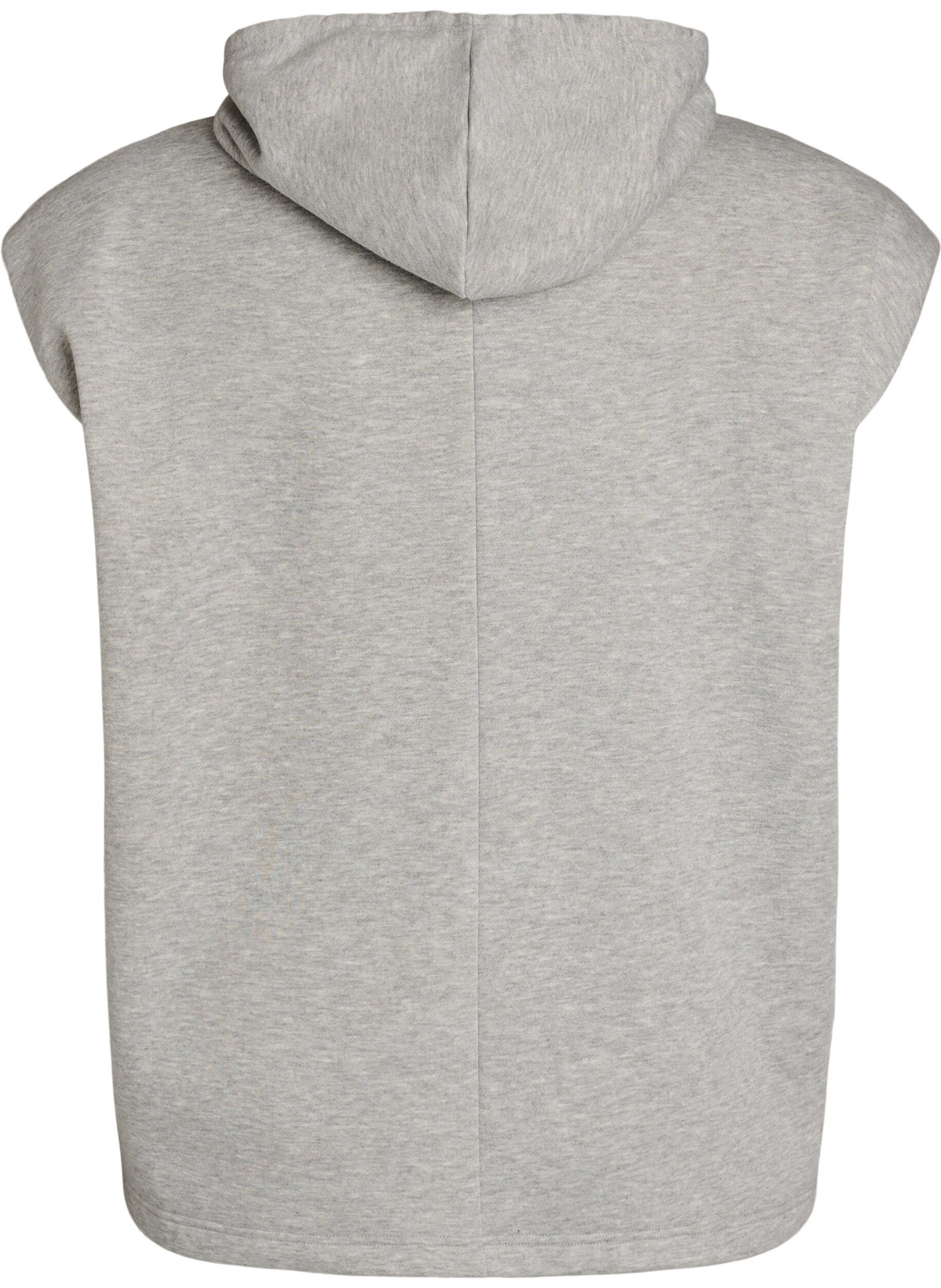 ZizzifashionHooded sweat vest with shoulder padding, Grey, Packshot image number 1