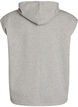 Hooded sweat vest with shoulder padding, Grey, Packshot image number 1