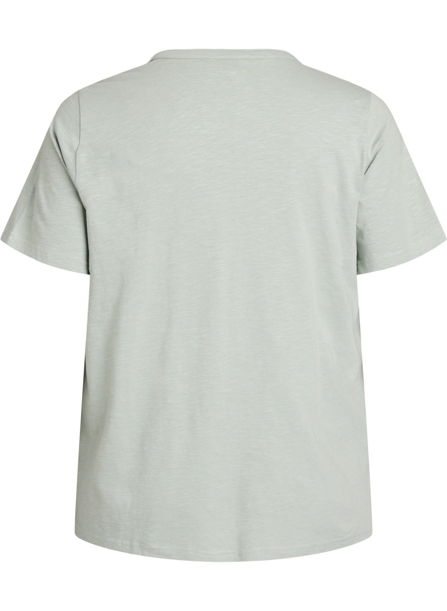 Zizzifashion T-shirt with button detail, Green, Packshot image number 1