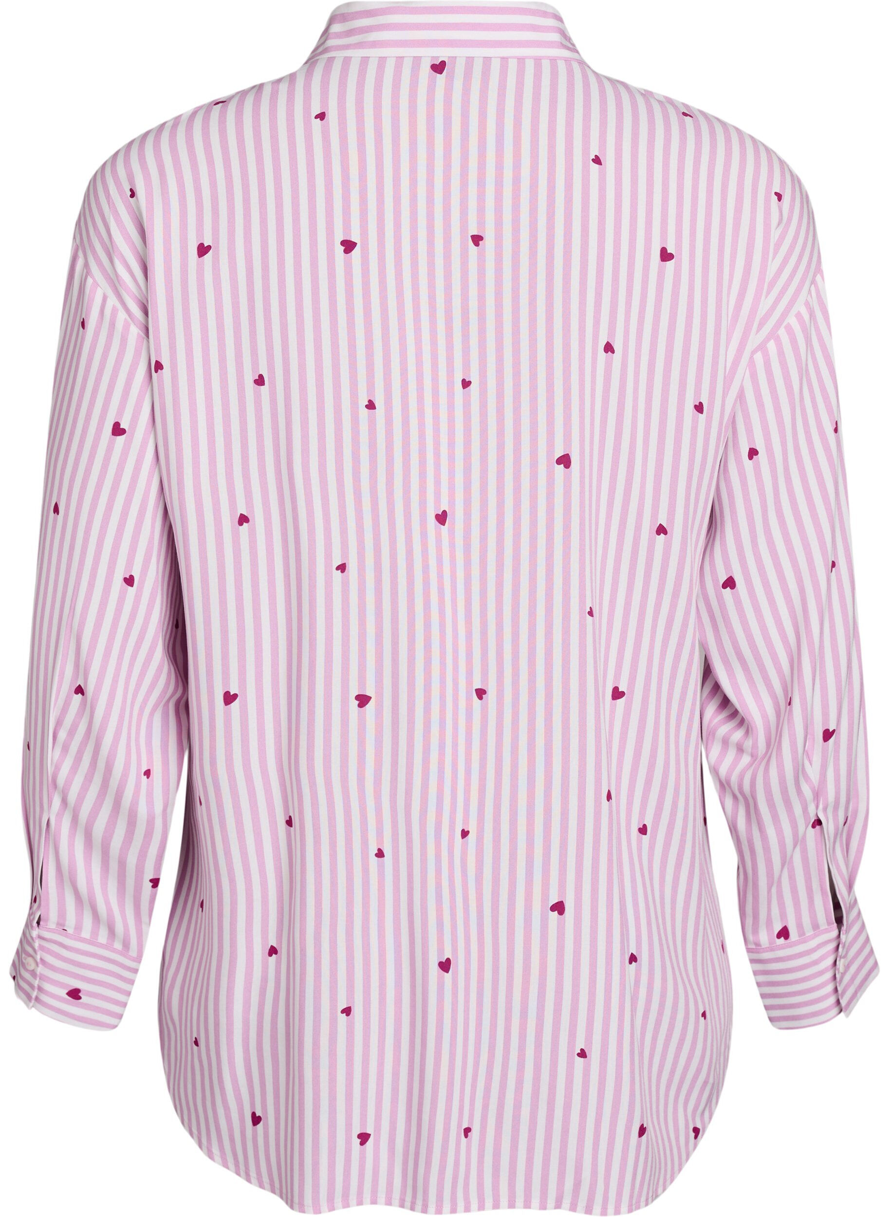 ZizzifashionNightshirt with stripes and hearts, Rose, Packshot image number 1