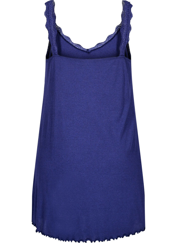 Nightgown with lace hem, Blue, Packshot image number 1