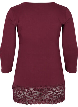 3/4-sleeved cotton blouse with lace, Port Royal, Packshot image number 1