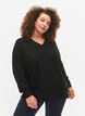 Melange v-neck pullover, Dark Grey Melange, Model image number 0