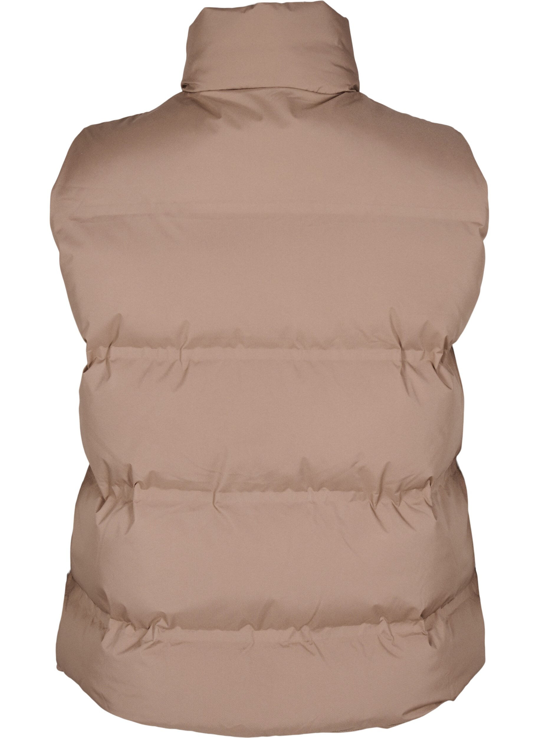 ZizzifashionShort puff vest with high collar, Brown, Packshot image number 1