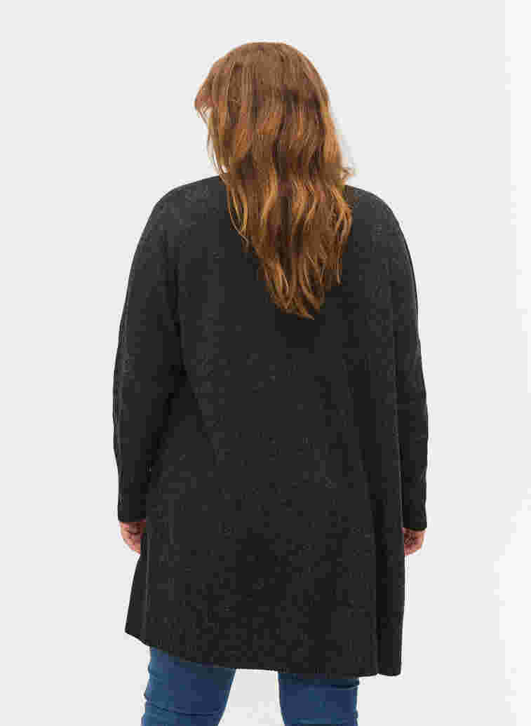 Marled knit cardigan with pockets, Dark Grey Melange, Model image number 1