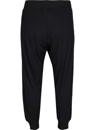 Loose trousers in ribbed fabric, Black, Packshot image number 1