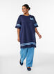 Short T-shirt dress with sporty details, Blue, Model image number 1