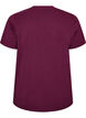 T-shirt with floral embroidery and rhinestones, Purple, Packshot image number 1