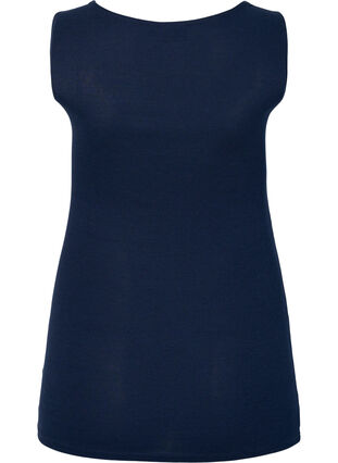 Ribbed night top with lace, Navy Blazer, Packshot image number 1