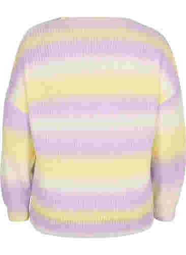 Knitted jumper with v-neckline, Lavender Comb., Packshot image number 1
