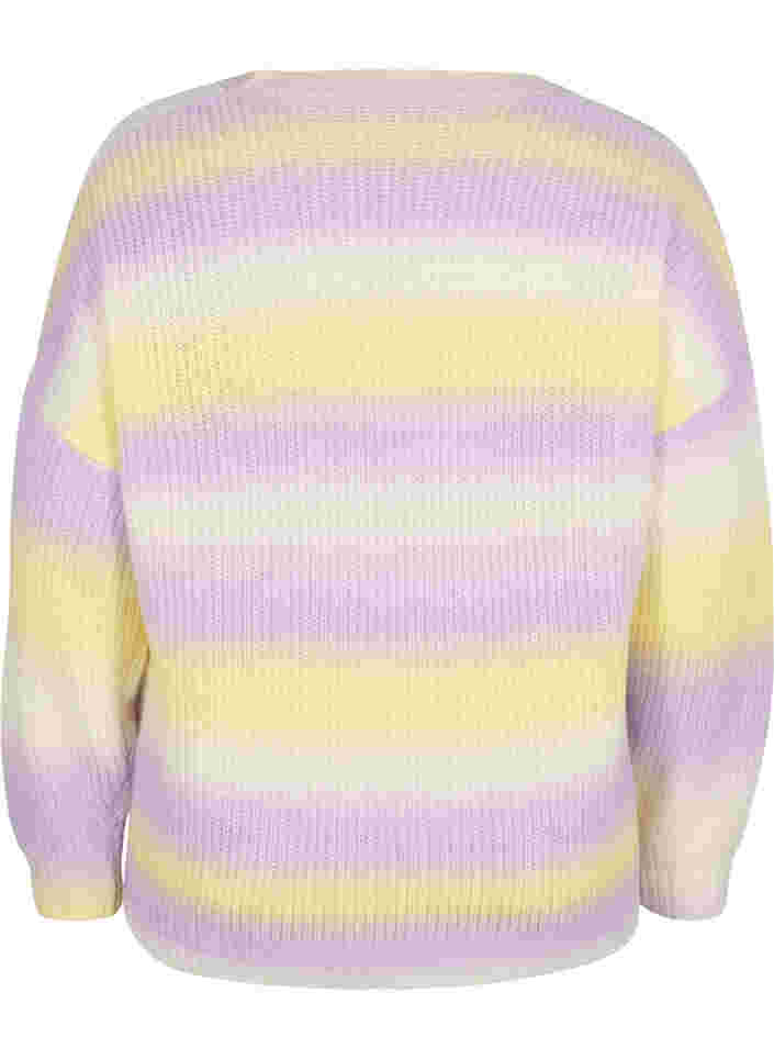 Knitted jumper with v-neckline, Lavender Comb., Packshot image number 1