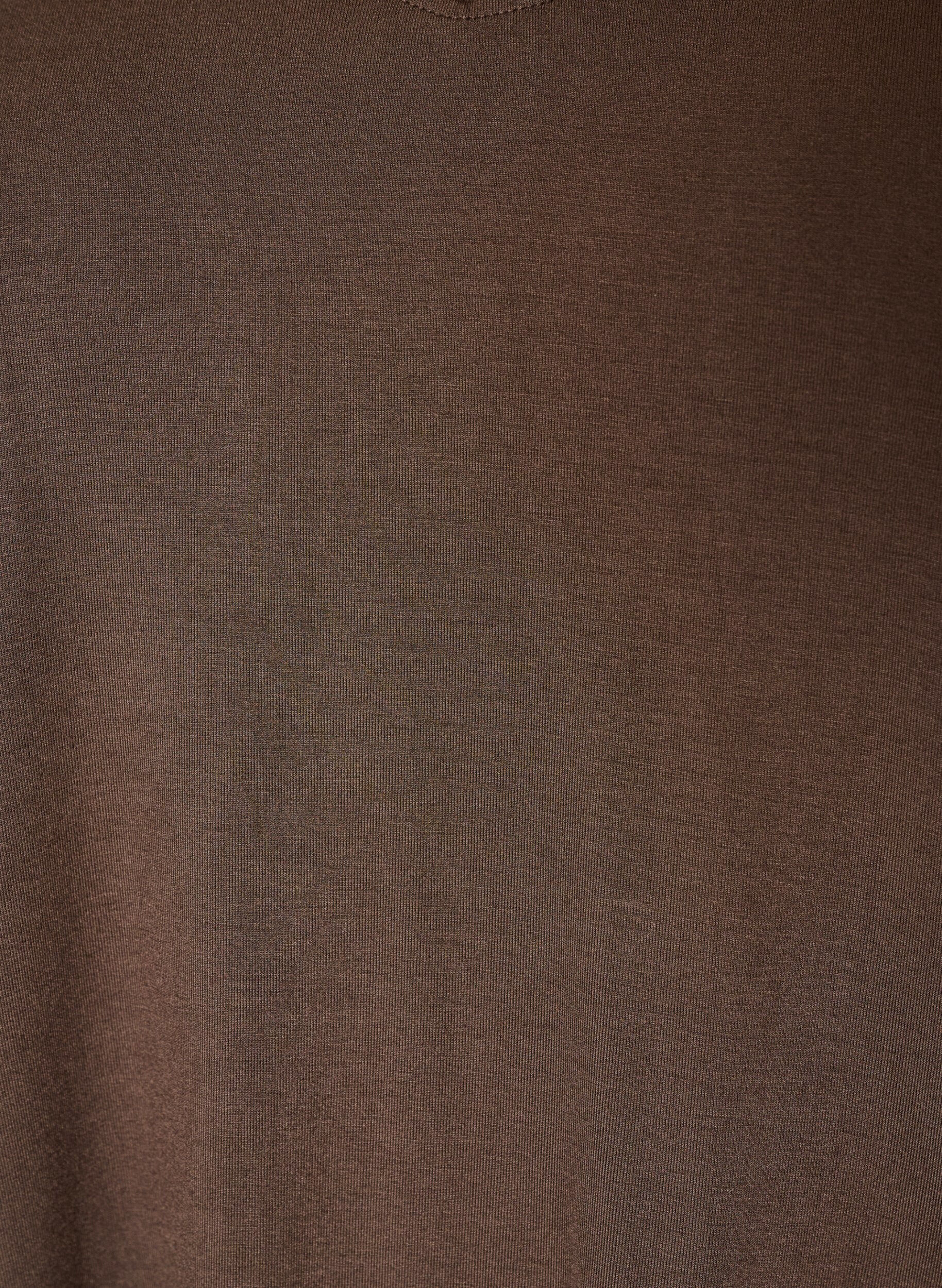 ZizzifashionBasic V-neck T-shirt in viscose, Brown, Packshot image number 2