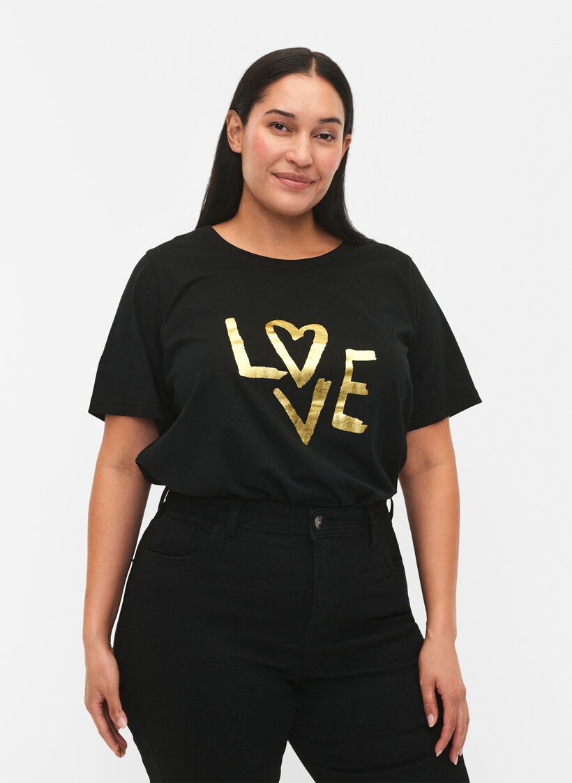 FLASH - 2-pack t-shirt with motif, Black/Port Royale , Model image number 0