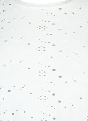 Long-sleeved blouse with hole pattern, Bright White, Packshot image number 2