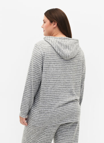 Loose hoodie with stripes, DGM Stripe, Model image number 1