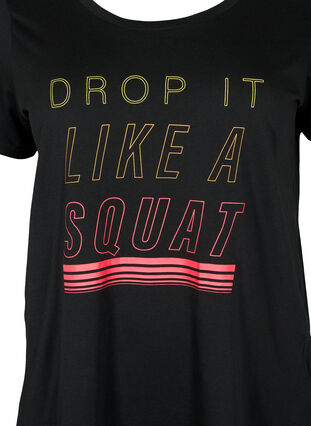 Training T-shirt with print, Black w. Drop It, Packshot image number 2