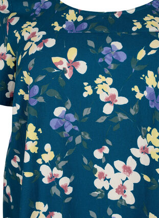 Short-sleeved, printed cotton dress, Legion Blue AOP, Packshot image number 2