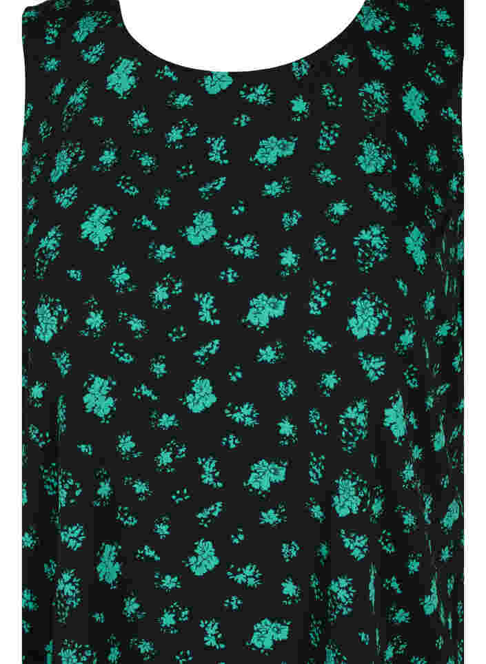 Sleeveless printed top, Green Flower AOP, Packshot image number 2