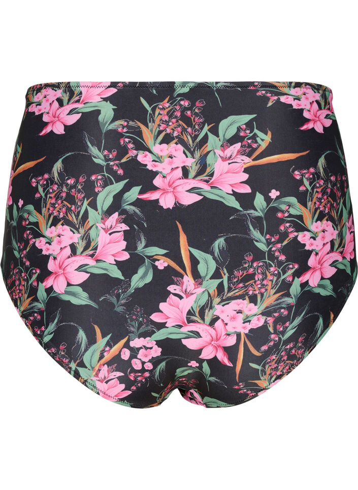 Extra high-waisted bikini bottom with print, Pink, Packshot image number 1