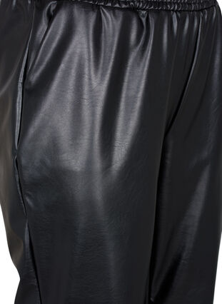 Faux leather trousers with pockets, Black, Packshot image number 2