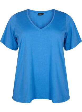 FLASH - T-shirt with v-neck, Ultramarine, Packshot image number 0