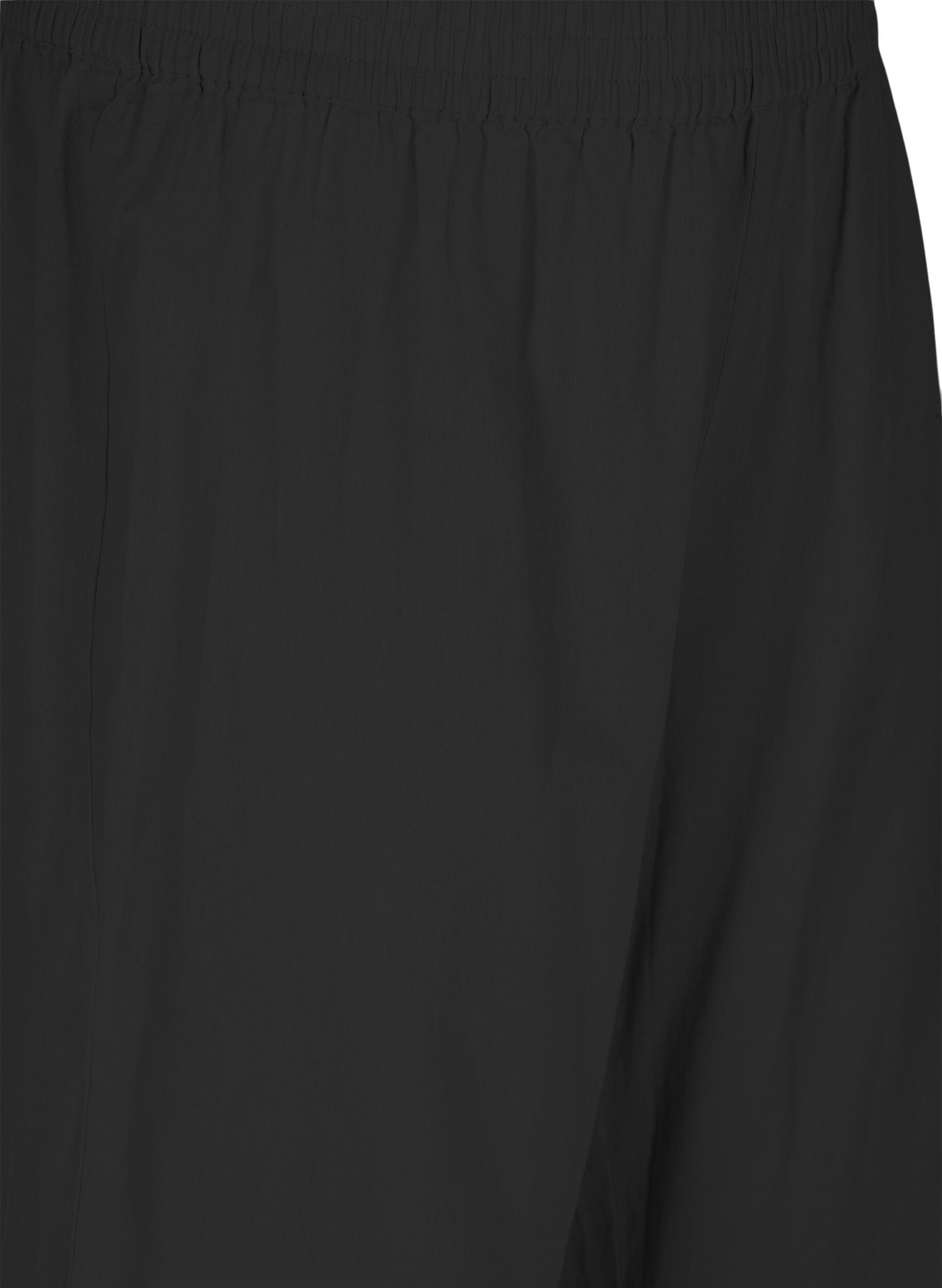 Zizzifashion 7/8 trousers in a cotton blend with linen, Black, Packshot image number 2